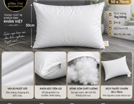 RUỘT GỐI GÒN KHÁCH SẠN 50X70CM CHẤT LƯỢNG GIÁ SỈ TẠI TPHCM