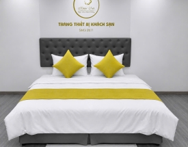 BỘ TRANG TRÍ GIƯỜNG KHÁCH SẠN ĐƠN MÀU KVB201