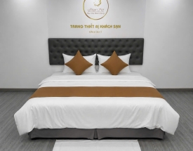 BỘ TRANG TRÍ GIƯỜNG KHÁCH SẠN ĐƠN MÀU KVB2017
