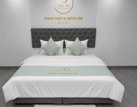 BỘ TRANG TRÍ GIƯỜNG KHÁCH SẠN ĐƠN MÀU KV091